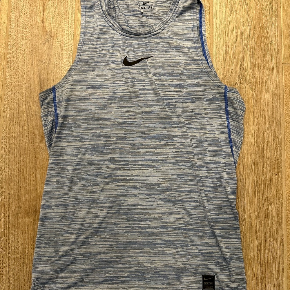 Nike Men's Heathered Blue Tank Top